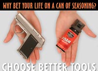 A gun beats Pepper spray