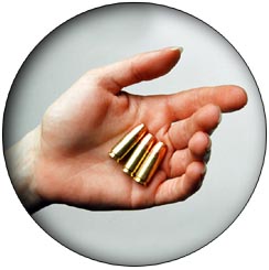 Hand with 9mm shells