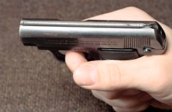 Note the sights: later copied on S&W .380 Sigma